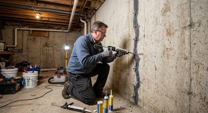 Basement Crack Repair in Dover, NH