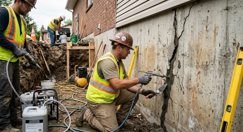 Cracked Foundation Repair in Greenland, NH