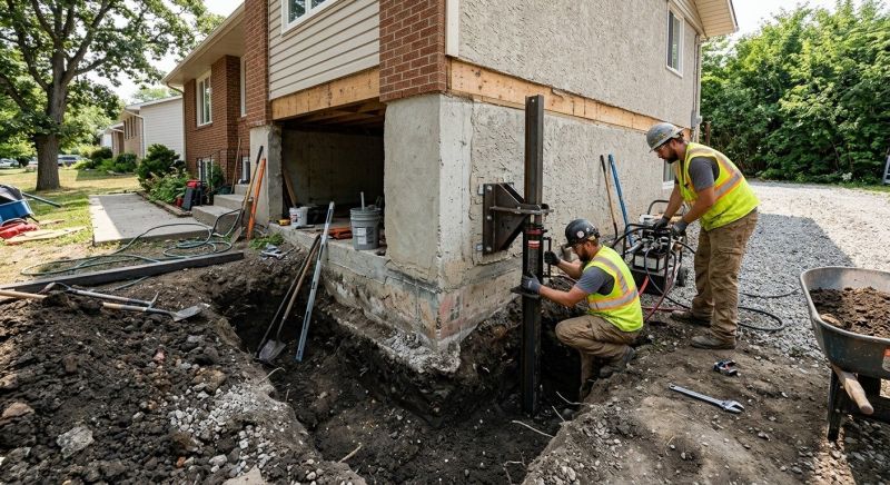Foundation Pier Repair in Dover, NH