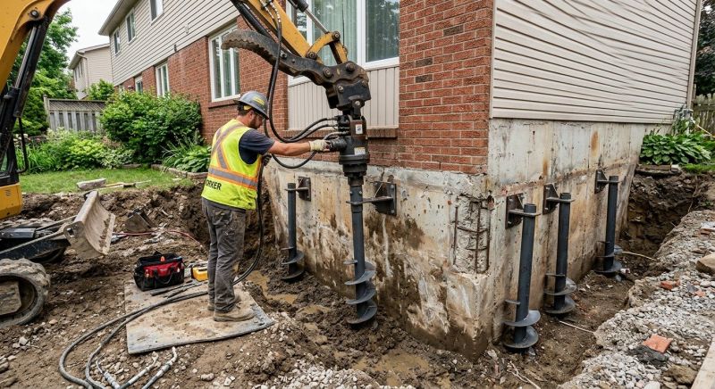 Helical Piers Installation in Dover, NH