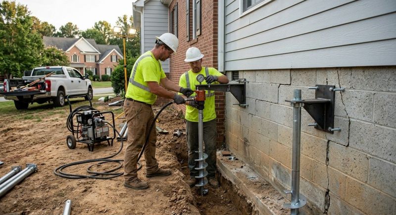 Helical Pile Installation in Dover, NH