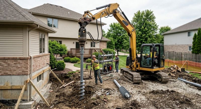 Helical Pile Installation in Dover, NH