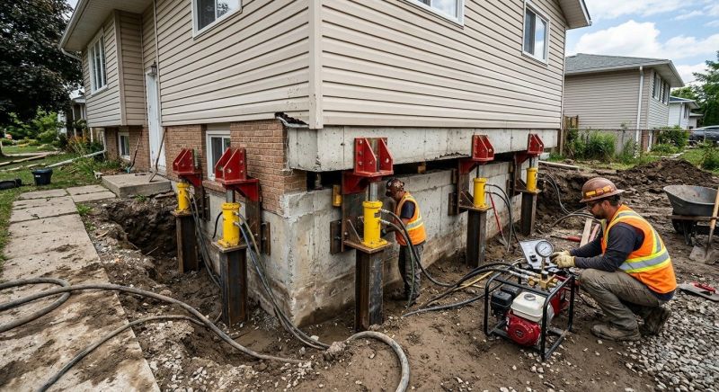 Sinking Foundation Lifting in Dover, NH