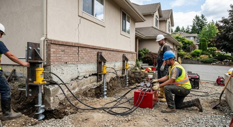 Sinking Foundation Lifting in Dover, NH