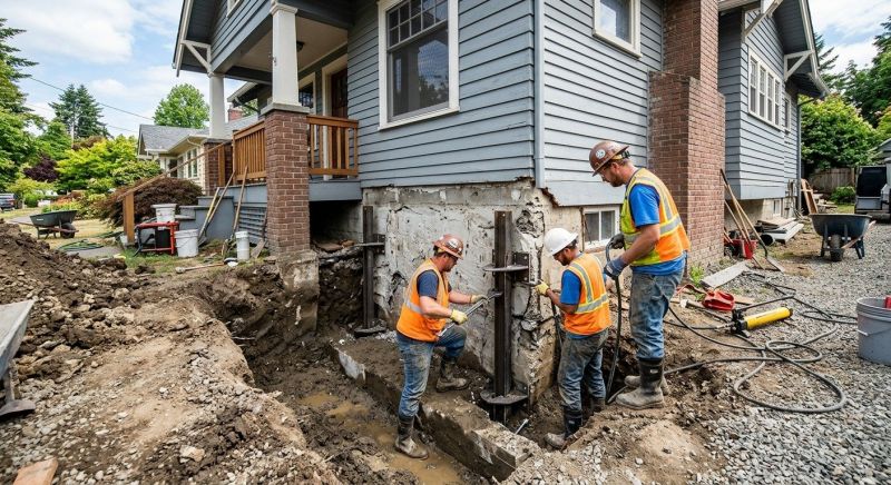 Sinking Foundation Repair in Amesbury, MA
