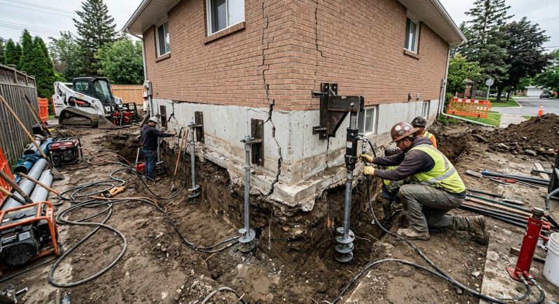 Sinking Foundation Repair in Stratham, NH