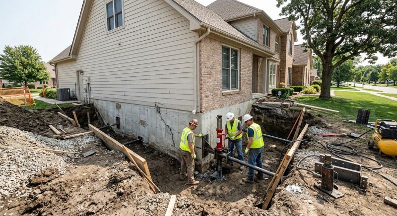 Sinking Foundation Repair in Stratham, NH